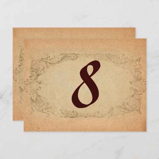 Antiek ovaal parchingtabelnummer briefkaart (Voorkant / Achterkant)