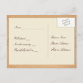 Antiek ovaal perkament RSVP Uitnodiging Briefkaart (Achterkant)