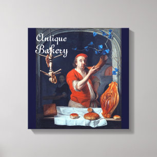 ANTIEK OVEN BAKER, BAKERY BREAD SHOP CANVAS AFDRUK