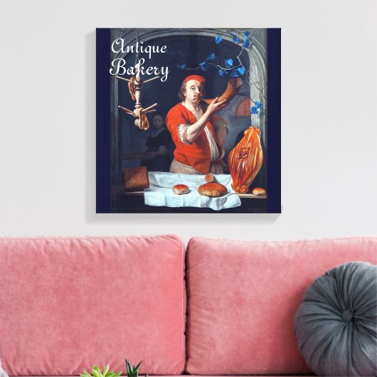 ANTIEK OVEN BAKER, BAKERY BREAD SHOP CANVAS AFDRUK (Insitu (Woonkamer))