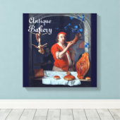 ANTIEK OVEN BAKER, BAKERY BREAD SHOP CANVAS AFDRUK (Insitu (Houten vloer))