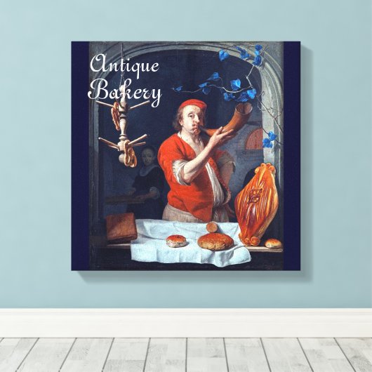 ANTIEK OVEN BAKER, BAKERY BREAD SHOP CANVAS AFDRUK (Insitu (Houten vloer))
