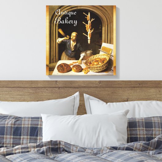 ANTIEK OVEN BAKER, BAKERY BREAD SHOP CANVAS AFDRUK (Insitu (Slaapkamer))