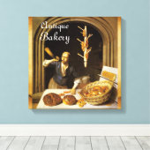 ANTIEK OVEN BAKER, BAKERY BREAD SHOP CANVAS AFDRUK (Insitu (Houten vloer))