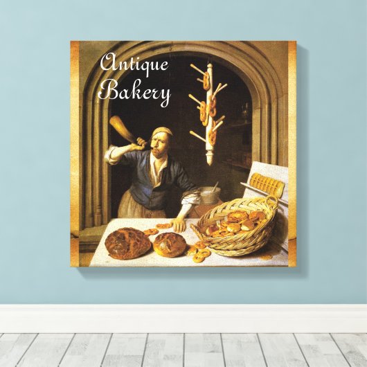 ANTIEK OVEN BAKER, BAKERY BREAD SHOP CANVAS AFDRUK (Insitu (Houten vloer))