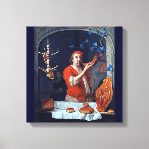 ANTIEK OVEN BAKER, BAKERY BREAD SHOP CANVAS AFDRUK