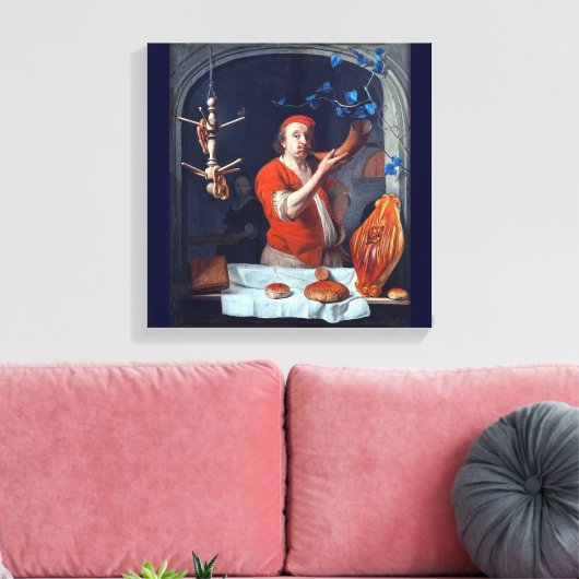 ANTIEK OVEN BAKER, BAKERY BREAD SHOP CANVAS AFDRUK (Insitu (Woonkamer))