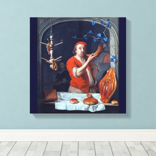 ANTIEK OVEN BAKER, BAKERY BREAD SHOP CANVAS AFDRUK (Insitu (Houten vloer))