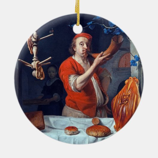 ANTIEK OVEN BAKER, BAKERY BREAD SHOP KERAMISCH ORNAMENT (Achterkant)