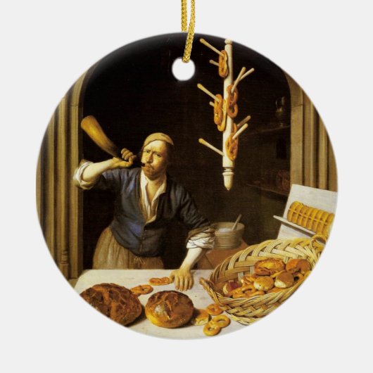 ANTIEK OVEN BAKER, BAKERY BREAD SHOP KERAMISCH ORNAMENT (Voorkant)