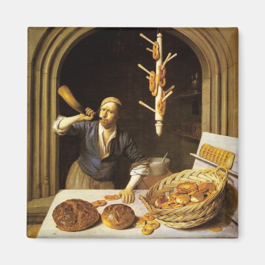 ANTIEK OVEN BAKER, BAKERY BREAD SHOP MAGNEET (Voorkant)