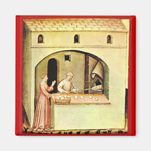 ANTIEK OVEN BAKER, BAKERY BREAD SHOP MAGNEET (Voorkant)