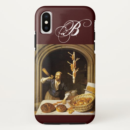 ANTIEK OVEN BAKER, BAKERY BREAD SHOP MONOGRAM Case-Mate iPhone CASE (Achterkant)