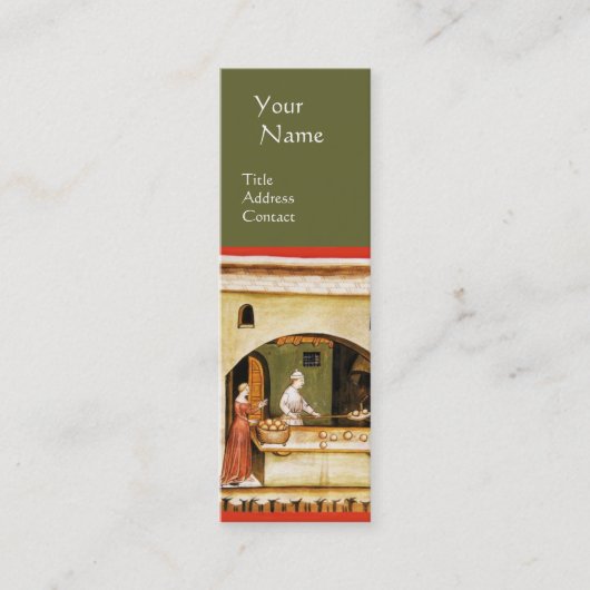 ANTIEK OVEN BAKER, BAKERY BREAD SHOP MONOGRAM MINI VISITEKAARTJE (Voorkant)