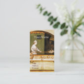 ANTIEK OVEN BAKER, BAKERY BREAD SHOP MONOGRAM VISITEKAARTJE (Staand voorkant)