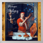 ANTIEK OVEN BAKER, BAKERY BREAD SHOP POSTER (Voorkant)