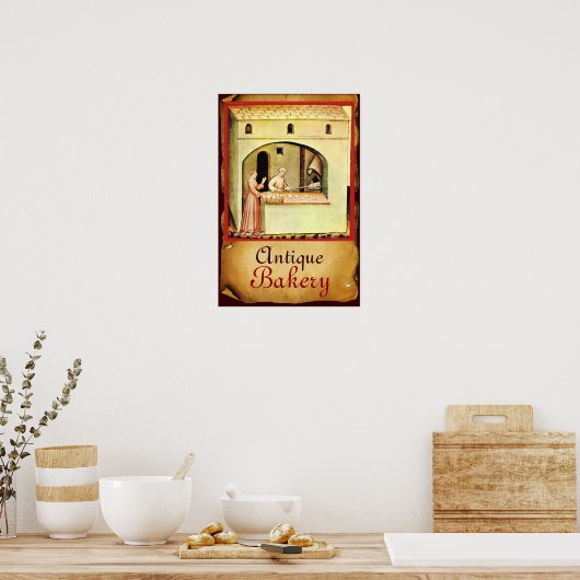 ANTIEK OVEN BAKER, BAKERY BREAD SHOP POSTER (Keuken)