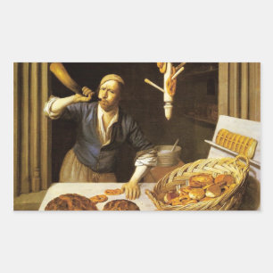 ANTIEK OVEN BAKER, BAKERY BREAD SHOP RECHTHOEKIGE STICKER