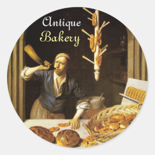 ANTIEK OVEN BAKER, BAKERY BREAD SHOP RONDE STICKER