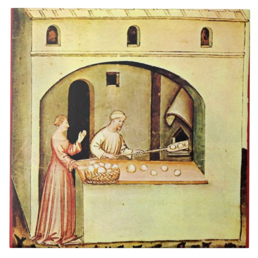 ANTIEK OVEN BAKER, BAKERY BREAD SHOP TEGELTJE (Voorkant)