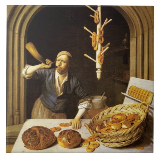 ANTIEK OVEN BAKER, BAKERY BREAD SHOP TEGELTJE (Voorkant)