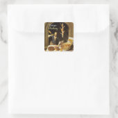 ANTIEK OVEN BAKER, BAKERY BREAD SHOP VIERKANTE STICKER (Tas)