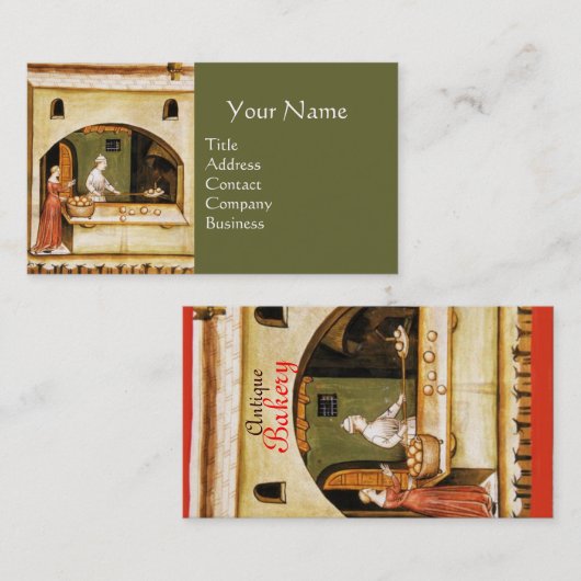 ANTIEK OVEN BAKER, BAKERY BREAD SHOP VISITEKAARTJE (Voorkant / Achterkant)