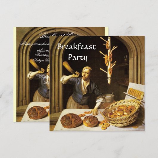 ANTIEK OVEN BAKERY BREAKFEAST PARTY KAART (Voorkant / Achterkant)