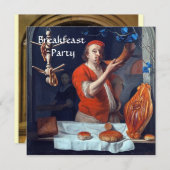 ANTIEK OVEN BAKERY BREAKFEAST PARTY KAART (Voorkant / Achterkant)
