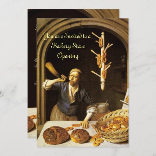 ANTIEK OVEN BAKERY BREAKFEAST PARTY KAART (Voorkant / Achterkant)