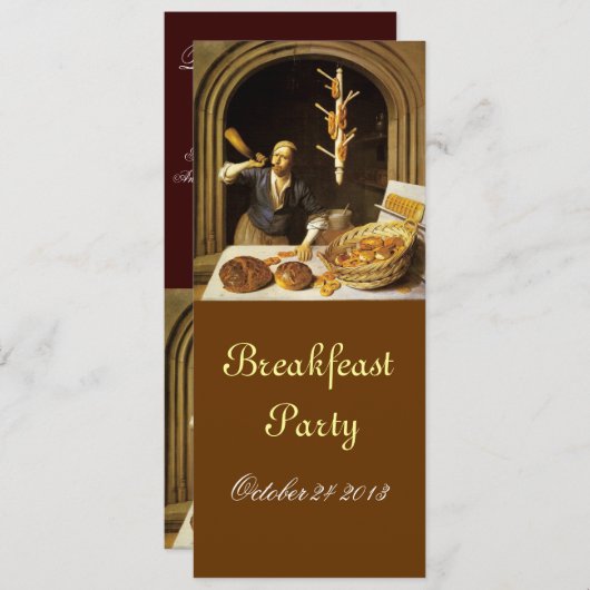 ANTIEK OVEN BAKERY BREAKFEAST PARTY KAART (Voorkant / Achterkant)