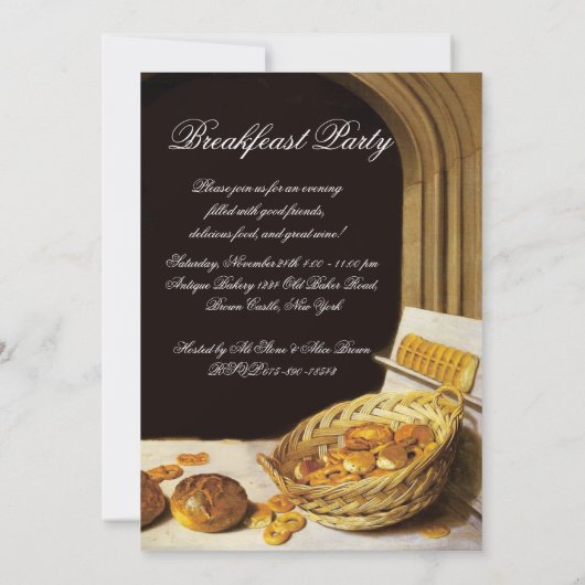 ANTIEK OVEN BAKERY BREAKFEAST PARTY KAART (Achterkant)