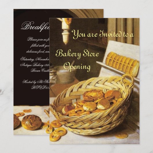 ANTIEK OVEN BAKERY BREAKFEAST PARTY KAART (Voorkant / Achterkant)
