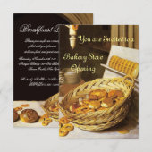ANTIEK OVEN BAKERY BREAKFEAST PARTY RSVP KAART (Voorkant / Achterkant)