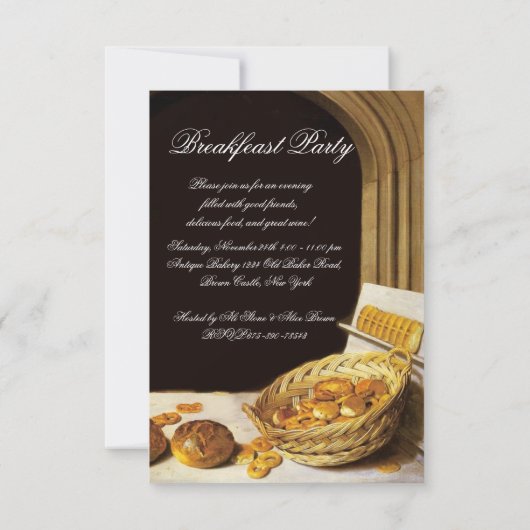 ANTIEK OVEN BAKERY BREAKFEAST PARTY RSVP KAART (Achterkant)