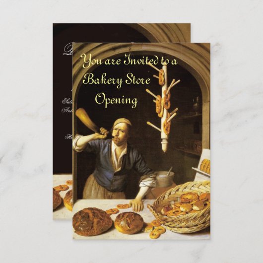 ANTIEK OVEN BAKERY BREAKFEAST PARTY RSVP KAART (Voorkant / Achterkant)