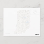 Antiek overzicht  staat Indiana  Afbeelding Map Briefkaart (Achterkant)