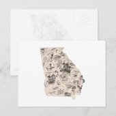 Antiek overzicht van de Afbeelding in Georgië Briefkaart (Voorkant / Achterkant)