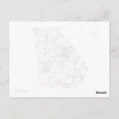 Antiek overzicht van de Afbeelding in Georgië Briefkaart (Achterkant)