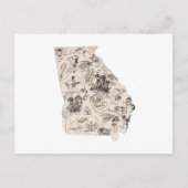 Antiek overzicht van de Afbeelding in Georgië Briefkaart (Voorkant)