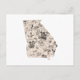 Antiek overzicht van de Afbeelding in Georgië Briefkaart