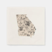 Antiek overzicht van de  Afbeelding in Georgië Servetten (Voorkant)