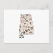 Antiek overzicht van de  Afbeeldingen van Alabama Briefkaart (Voorkant)