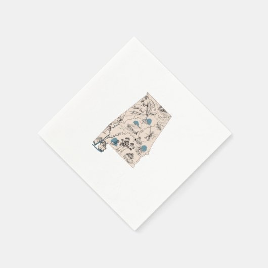 Antiek overzicht van de  Afbeeldingen van Alabama Servetten (Hoek)