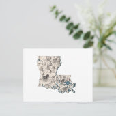 Antiek overzicht van de Afbeeldingen van Louisian Briefkaart (Staand voorkant)