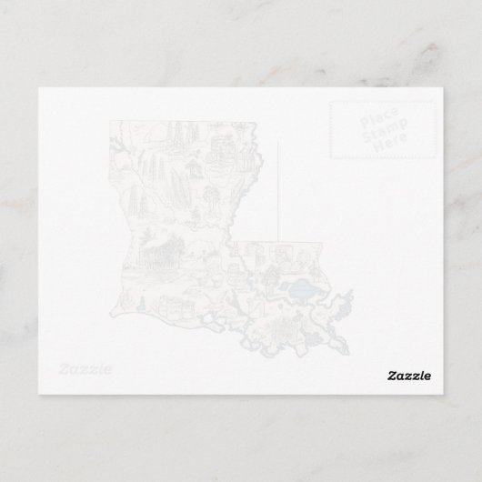 Antiek overzicht van de  Afbeeldingen van Louisian Briefkaart (Achterkant)