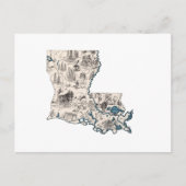 Antiek overzicht van de Afbeeldingen van Louisian Briefkaart (Voorkant)