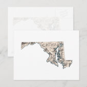 Antiek overzicht van de  Afbeeldingen van Maryland Briefkaart (Voorkant / Achterkant)