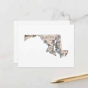 Antiek overzicht van de  Afbeeldingen van Maryland Briefkaart