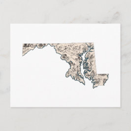 Antiek overzicht van de Afbeeldingen van Maryland Briefkaart